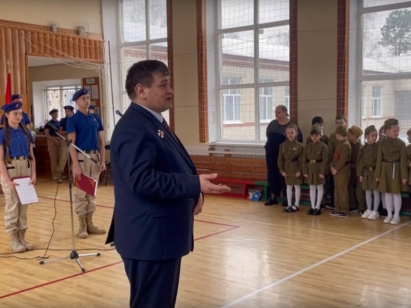 Посвящения учащихся 5-х классов в ряды Всероссийского военно-патриотического общественного движения «Юнармия».